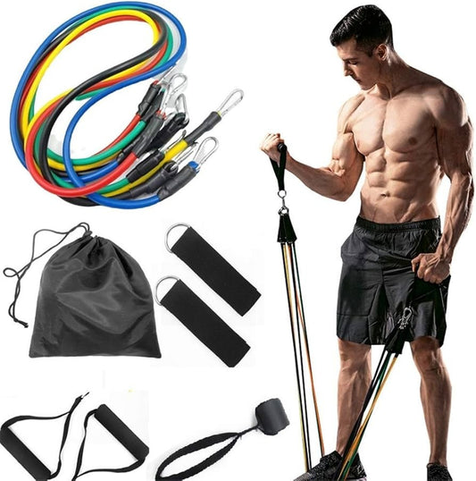 Exercise Band Set of 11 Pcs|جموعة أشرطة التمارين الرياضية من 11 قطعة